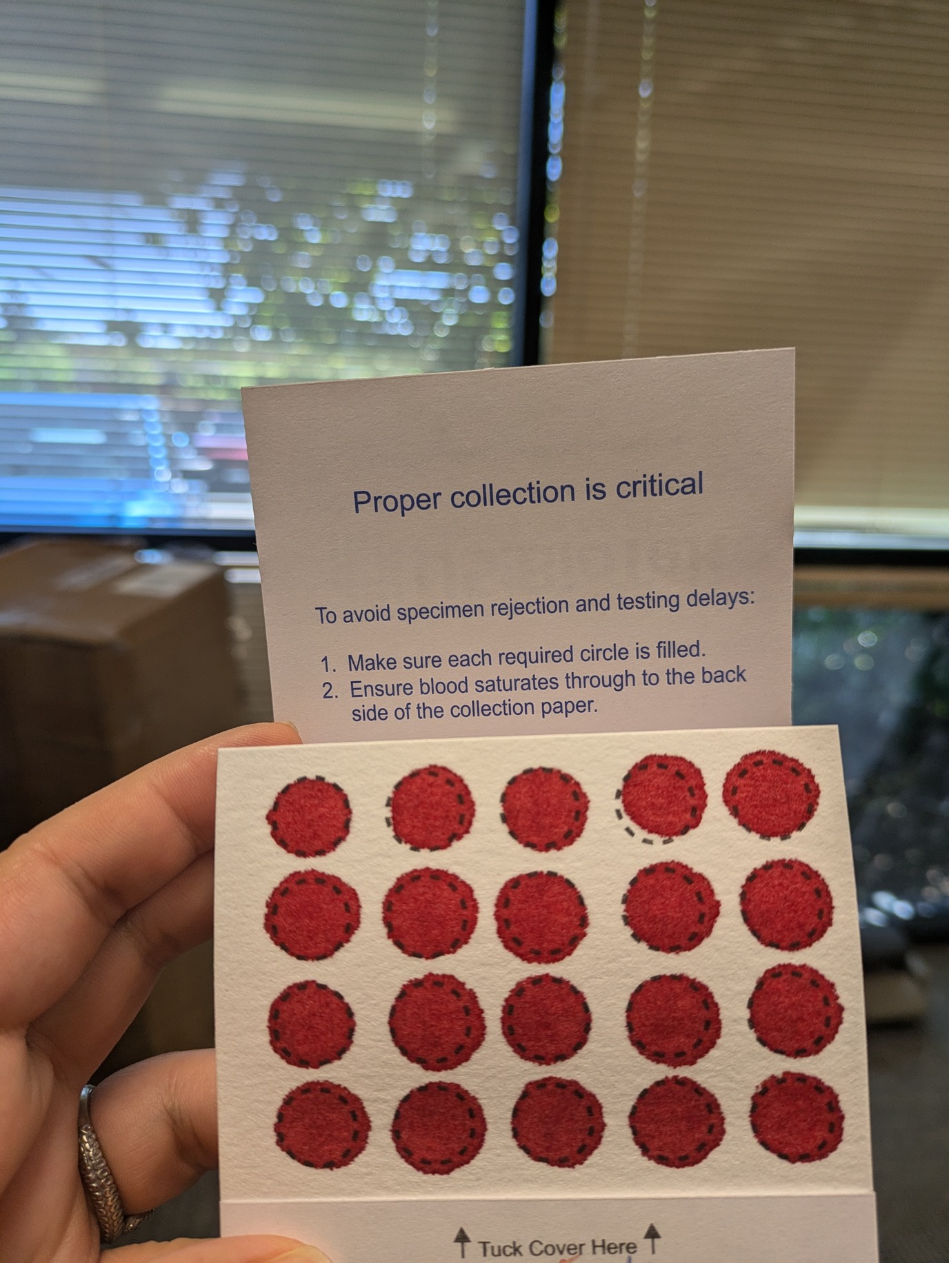 Why was my dried blood spot sample rejected?